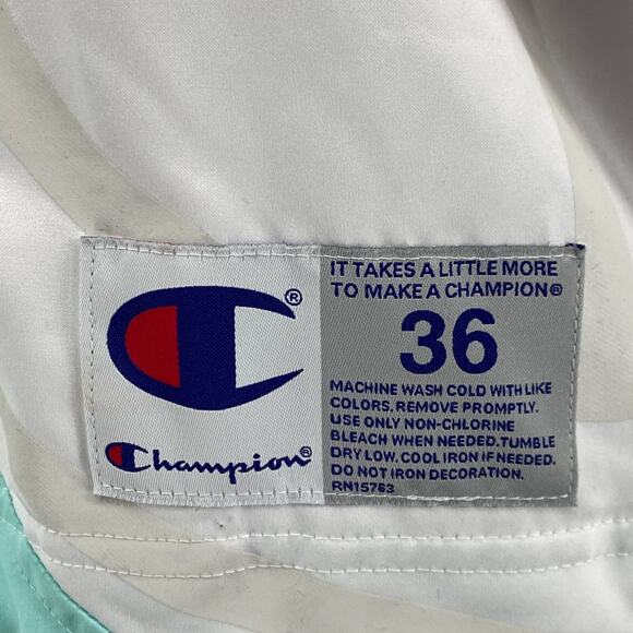 CHAMPION Jacket Mens S Big C Windbreaker Colorblock Reflective Pullover Green - Picture 10 of 15